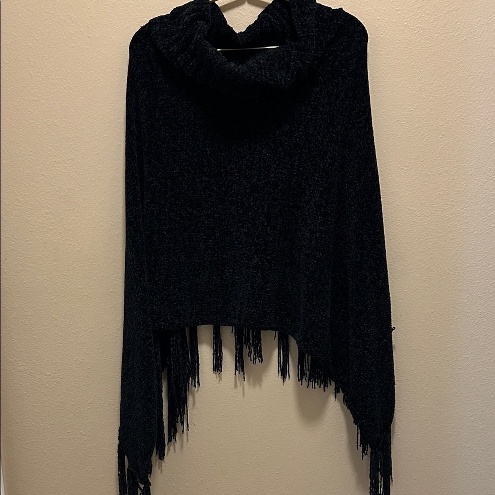 Black Fringed Women's Sweater